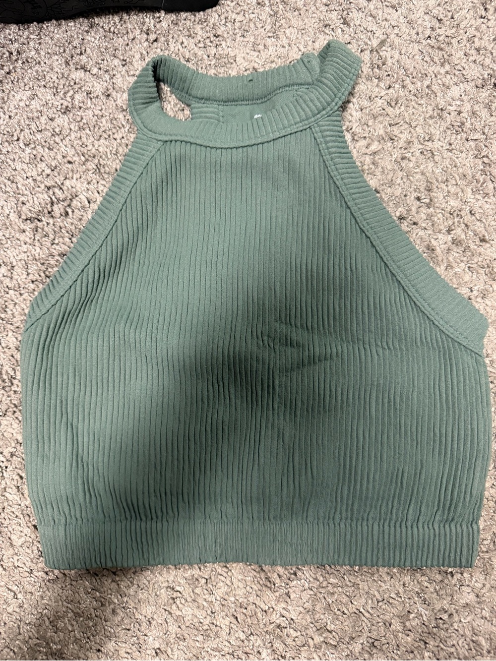 aerie Ribbed High-Neck Crop Tank Top - Mint Green